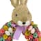24" Bunny Head Topped Floral Wreath